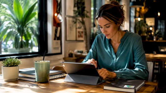 Small business owner working with CRM