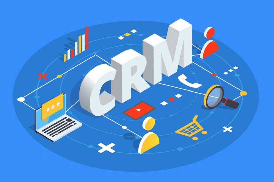Analyst reviewing CRM reports at office desk