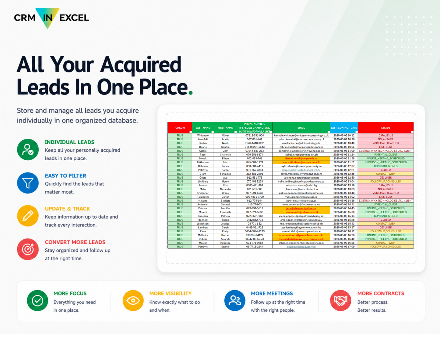 CRM in Excel for Windows