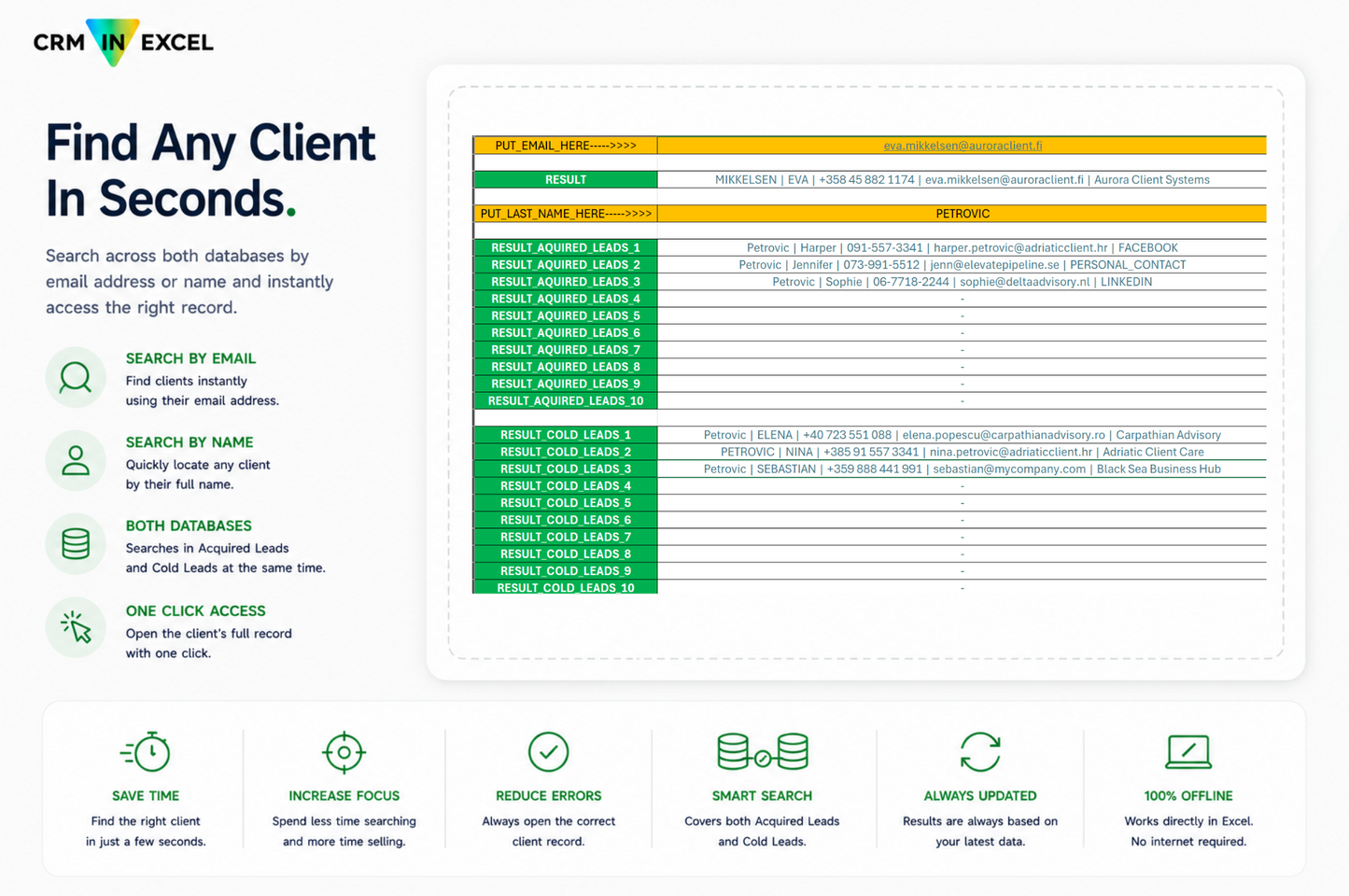 CRM in Excel for Windows